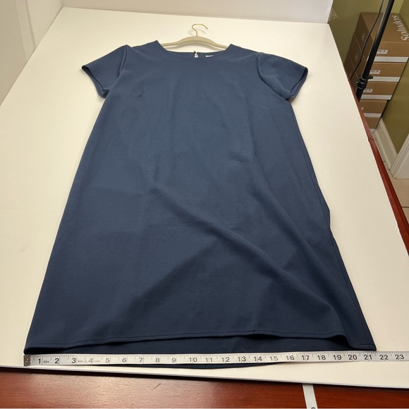 Cuyana Navy Blue Shift Cap Sleeve‎ Career Dress Knee Length Womens Size Large - Picture 7 of 11